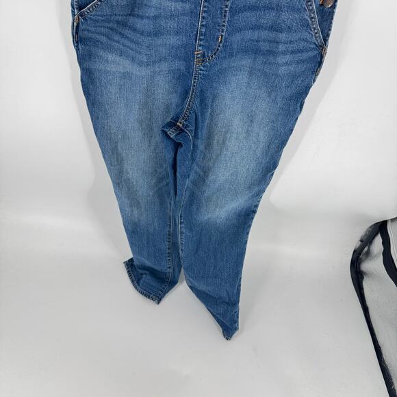 J.Crew Factory Denim Overalls Medium Wash Adjustable Straps Size Large - Picture 8 of 11